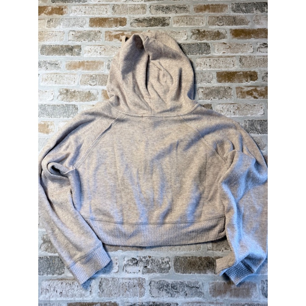 Altar'd State Womens Cropped Zip Up Hoodie Beige Heathered Knit Size M - Picture 4 of 4